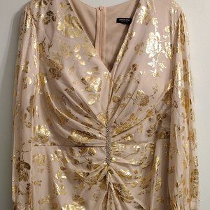 SHEIN Curve Gold Flower Dress
